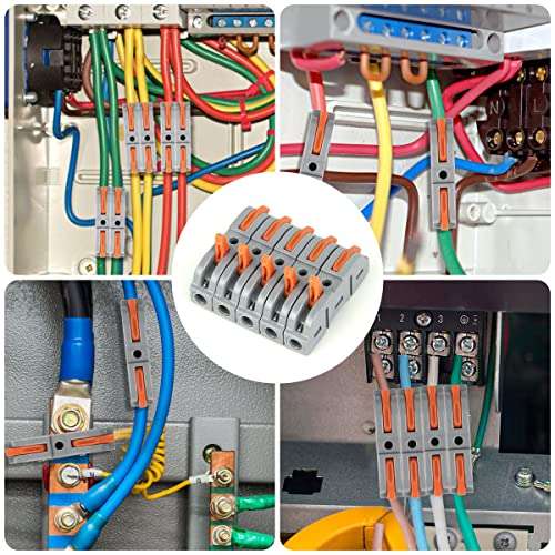 Kabelverbinder, 34 Stück Verbindungsklemmen, SPL-1 Klemme mit Betätigungshebel, 4mm²
