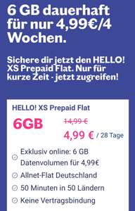 LEBARA Prepaid-Flat, 6 GB dauerhaft für nur 4,99€/4 Wochen, Allnet-Flat, o2, Neukunden