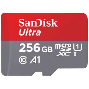 SanDisk Ultra Android microSDXC UHS-I Speicherkarte 256 GB + Adapter, A1, Class 10, U1, bis zu 150 MB/s Lesegeschwindigkeit, PRIME