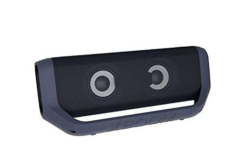 LG XBOOM Go PN7, tragbarer Bluetooth-Lautsprecher mit MERIDIAN Technologie (IPX5-Spritzwasserschutz, 24h Akkulaufzeit, Beleuchtung), schwarz