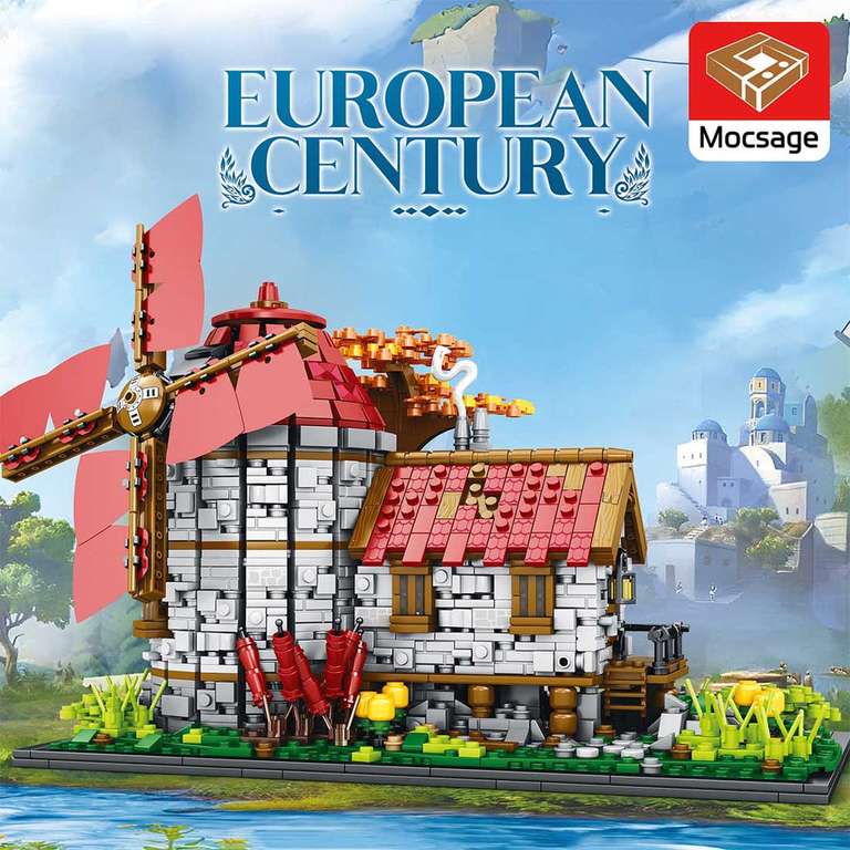 Windmühle von Lesdiy 2300 Teile für 57 Euro Klemmbausteine kompatibel zu Lego