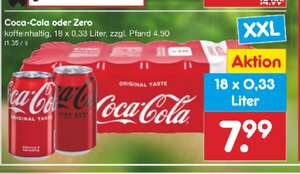 Netto | Coca Cola oder Zero 18 x 0,33l