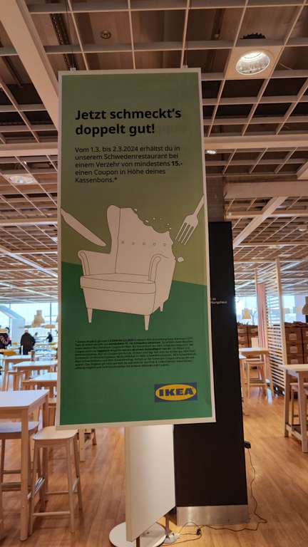 [Lokal IKEA Hannover] Indirekt kostenlos Essen durch Gutschein im Verzehrwert am 01. & 02.03.2024