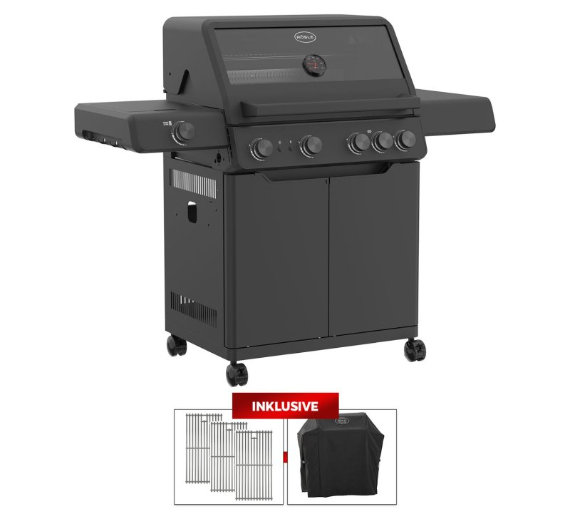 [CB] Rösle Gasgrill ALLFLAME Hero 4 - GRILLFÜRST EDITION mit Edelstahlrosten & Abdeckhaube
