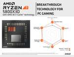 AMD Ryzen 7 5800X3D Prozessor (Basistakt: 3.4GHz, 4.5GHz, 8 Kerne, L3 96MB, AM4)