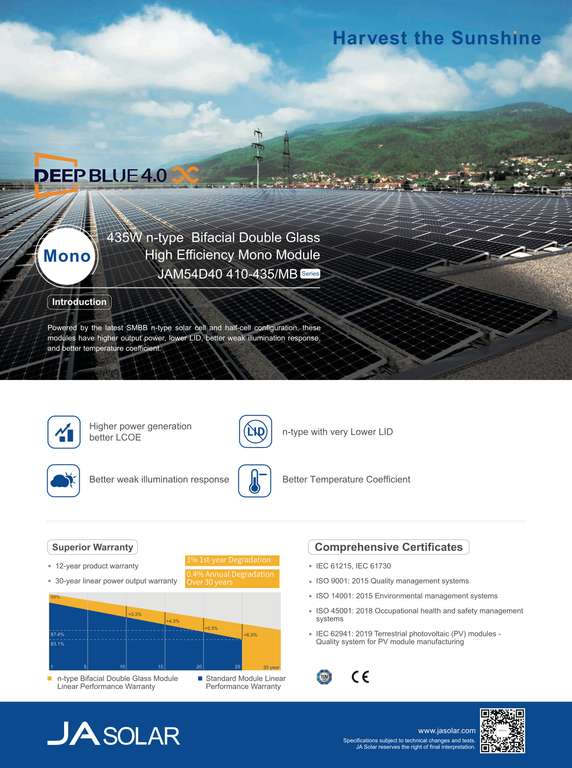 SOLARWAY Solaranlage Komplettset 15 kW | Deye 12 kW | Bifazial inkl. Montagesystem, App & WiFi (inkl. Schrägdach-Halterung)