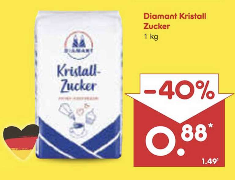 Netto Marken Discount/ Diamant Zucker 1kg für 0,88 € am 07.01.2023