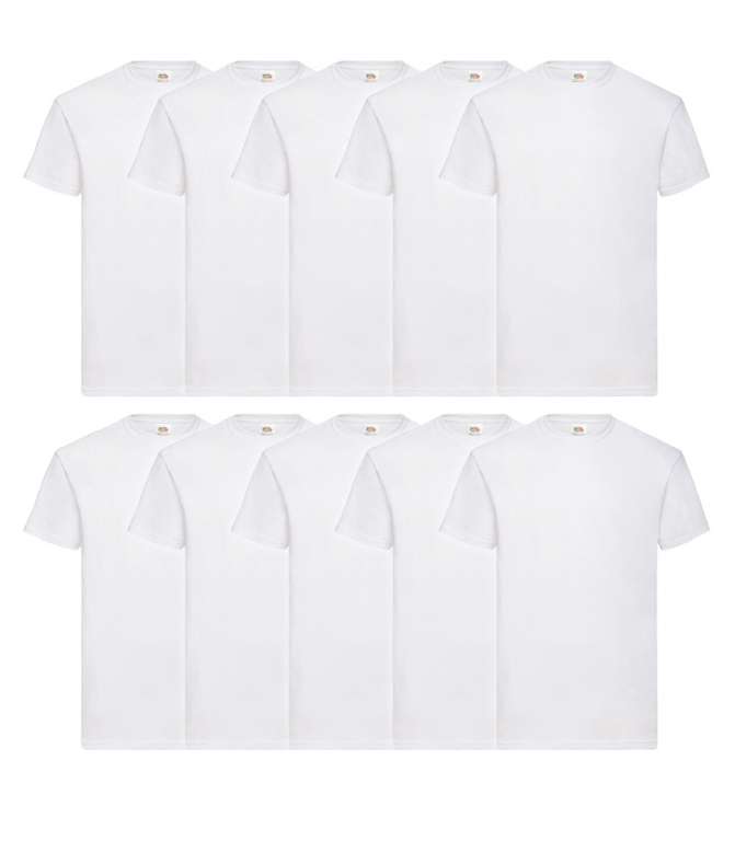 Fruit of the Loom Herren T-Shirt 10er Pack bei Ebay in weiß von S - 5XL