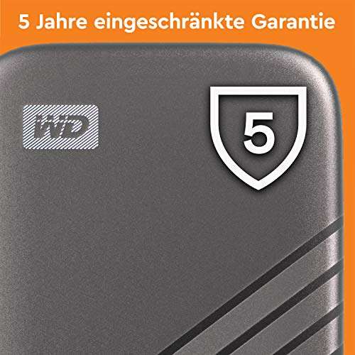 WD My Passport SSD 4 TB, USB-C und USB 3.2 (Lesen 1050 MB/s) (10 x 0,9 x 5,5 cm)