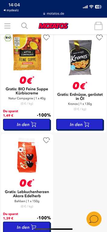 3 gratis Snacks zur Bestellung (Mindestbestellwert 25 € + Versandkosten)
