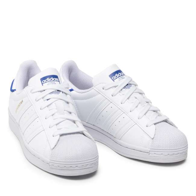 adidas Superstar Sneaker J GW1414 Cloud White / Cloud White / Blue Bird (Gr. 35,5 - 38 2/3)