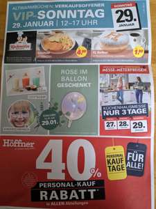 Höffner Hannover - 29.01. Personalkauf Rabatt 40% in allen Abteilungen mit Kundenkarte