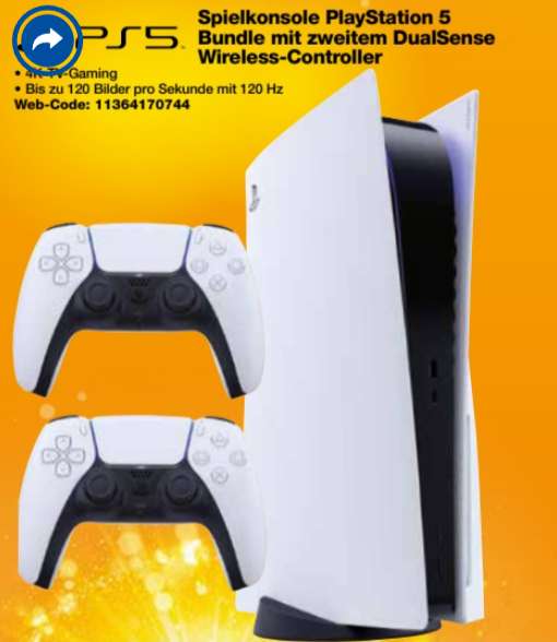 Playstation 5 Disc Edition mit zweiten DualSense Controller bei Expert Technikmarkt (Dealpreis gilt bei Abholung)