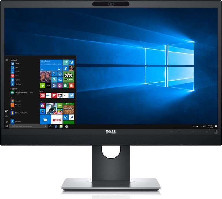 [Gebraucht] Dell P2418HZ Monitor (23.8", FHD, IPS, 60Hz, 250nits, HDMI, DP, VGA, 4x USB-A, IR-Webcam, Mikrofon, Pivot, 2x 5W LS)