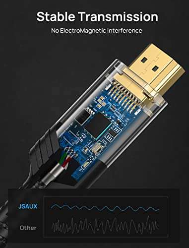 (Prime) JSAUX Highspeed HDMI Kabel mit 3 Meter länge (8K@60Hz, 4K@120Hz)
