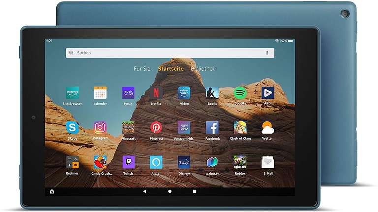Fire HD 10-Tablet│10,1 Zoll großes Full HD-Display, 32 GB, Dunkelblau, Mit Werbung (vorherige Generation – 9.)