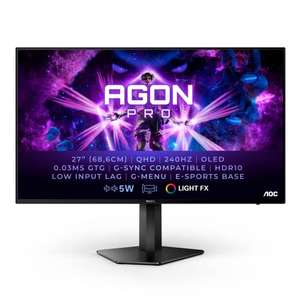 AOC Agon PRO AG276QZD - 27 Zoll QHD Monitor, 240 Hz, OLED, FreeSyn, G-Sync, HDR10