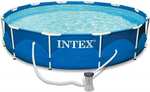 [ amazon - Bestpreis ] Intex 28202GN Metal Frame Pool - Aufstellpool - Ø 305 x 76 cm Blau mit Pumpe die nicht viel taugt, aber egal :D