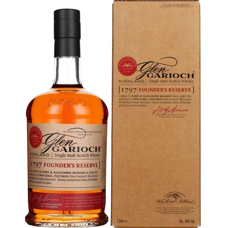 Whisky-Deals 209: Glen Garioch 1797 Founder's Reserve Highland Single Malt Scotch Whisky 48% vol. (1 l) für 33,94€ inkl. Versand