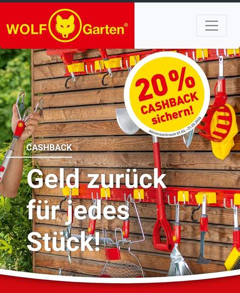 Wolf Garten Cashback: 20% vom Kaufpreis zurck  Dnger, Saatgut &  Multistar Produkte bei WOLF-Garten at WOLF-Garten | mydealz