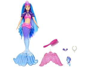 Barbie HHG52 - "Meerjungfrauen Power" Malibu Puppe (blaue Haare) mit Wechselflosse und diversen Zubehör-