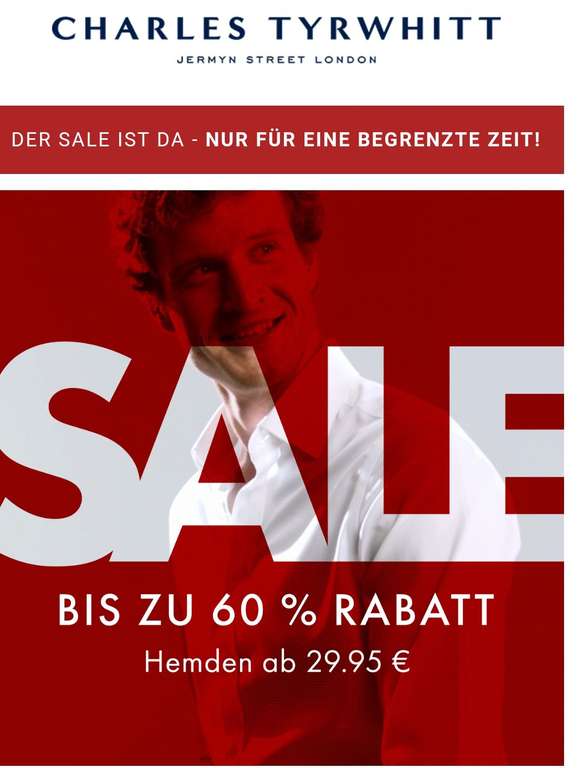 Charles Tyrwhitt Hemden ab 29,95 € im Sale