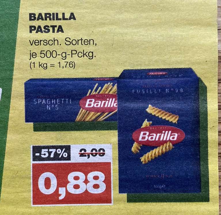 [mein real] Barilla Pasta, 500g Packung, verschiedene Sorten