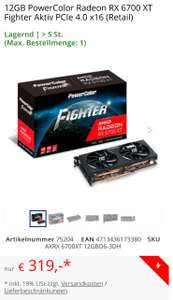 [Mindstar] 12 GB PowerColor Rx 6700 XT Fighter PCIe 4.0 x16