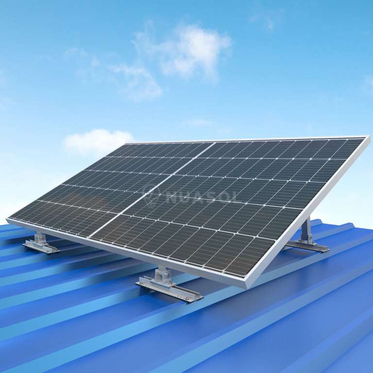 Nuasol Aufständerung Solarmodul Halterung Balkonkraftwerk Flachdach Fassade PV, Neigungswinke 15-30°