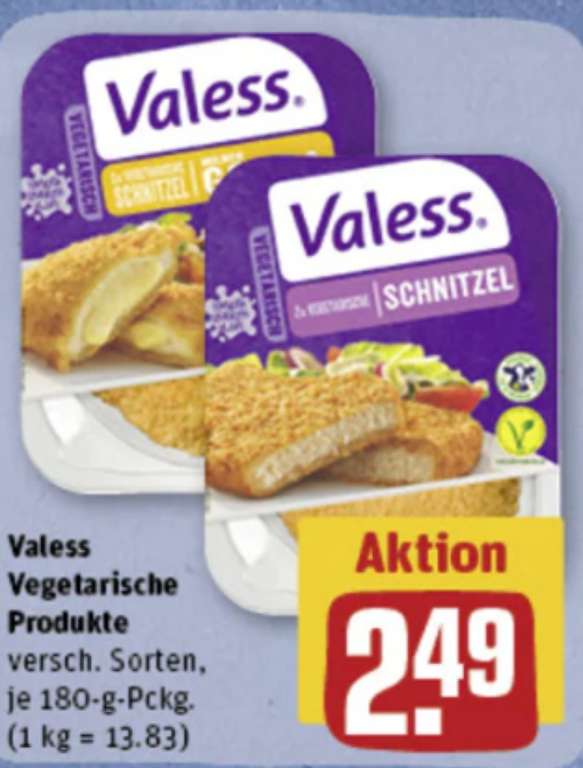 [Rewe + Coupon(platz)] Valess Vegetarische Produkte mit Coupon 1,79 €
