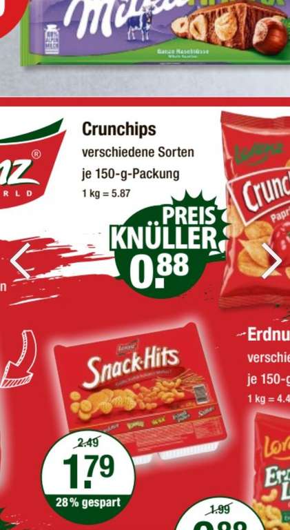 V Markt München: Lorenz Snack Hits , 320g Mischung zum Tiefpreis ab 29.12.22 - 04.01.22