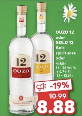 Kaufland - Ouzo 12 und Gold 12 - 8,88 Euro - ab 18.03.