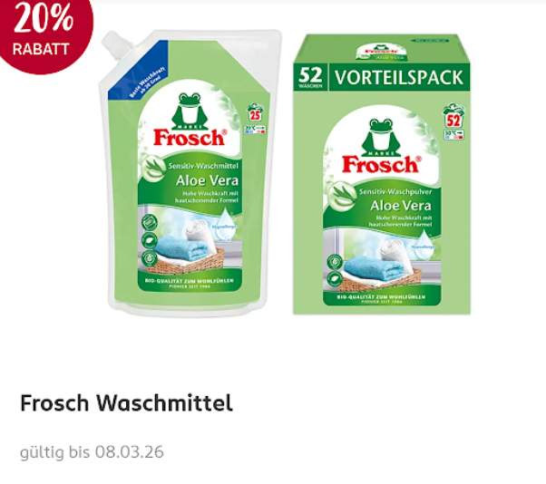 Waschmittel & Sprhflaschen Frosch  20% Rabatt jetzt bei ROSSMANN at  ROSSMANN | mydealz