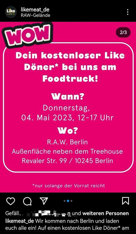 [Berlin] Kostenloser Like Döner vom Foodtruck! *lokal*