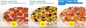 2x Single Pizza für 15,90€ , 1x Jumbo Pizza für 10,90€ , Pizzabrötchen für 3,90€, XXL dips für 1,90€