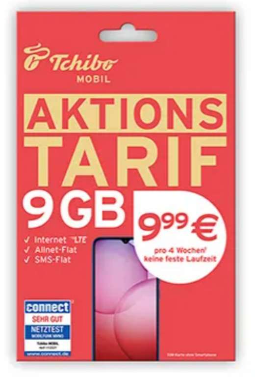 Tchibo Mobil (Telefónica): 9 GB für 9,99 € pro 4 Wochen + einmalig 4,99€