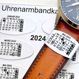 Uhrenarmbandkalender - Monatskalender 2024 für Armbanduhren