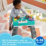 FISHER-PRICE Lernspaß DJ Spieltisch - musikalisches Lernspielzeug mit 3 Klavierspielmodi, 100+ Lieder & Töne, deutsch, ab 6 Monaten/ 1 Jahr,