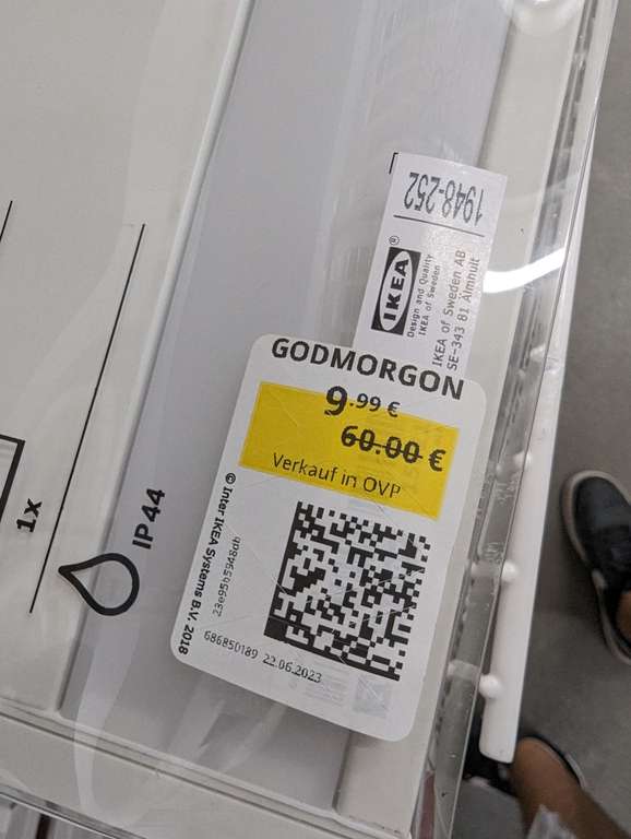 [Lokal Ikea Walldorf] IKEA Fundgrube: Godmorgon Schrank-/Wandleuchte 60cm LED