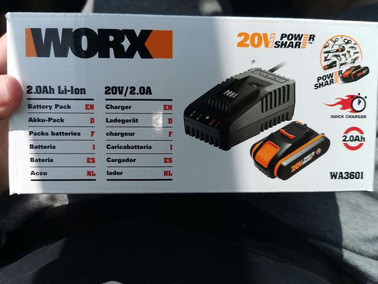 [Lokal Toom Voerde] Worx WA 3601 Ladegerät und ein Stück 2 AH Akku im Set für 10,40 Euro