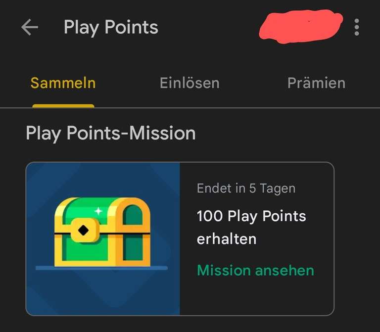 Google Play Mission (100 Play Points) mit 5€ MBW (personalisiert)