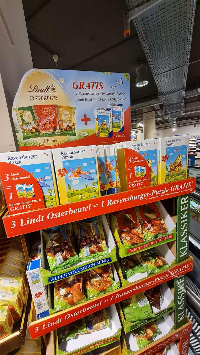 [Lindt] [Supermärkte] Lindt Osteraktion 3 Osterbeutel kaufen & 1 Ravensburger Kinderpuzzel gratis bekommen