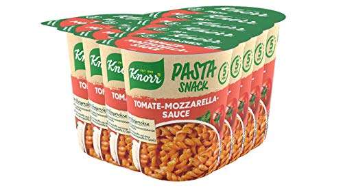 [PRIME/Sparabo] Knorr Pasta Snack Tomaten-Mozzarella-Sauce oder Käse-Sahne, leckere Instant Nudeln fertig in nur 5 Minuten 72 g (8er Pack)