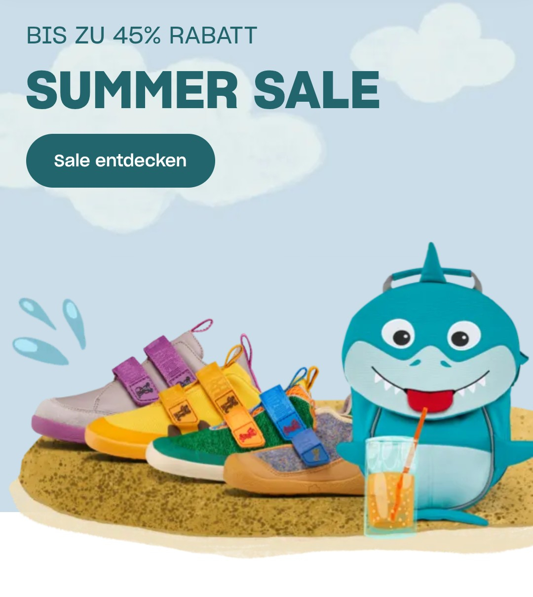 Affenzahn Sale, bis zu 50% Rabatt (Laufrad / Schuhe / Rucksäcke) und ab 25€ kostenlose Lieferung, z.B. Halbschuh Baumwolle Lucky