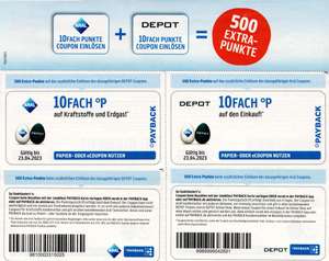 10-fach Aral- & 10-fach DEPOT Payback Punkte Coupon einlösen = 500 Extra Payback Punkte (5€) bis 23.04.2023
