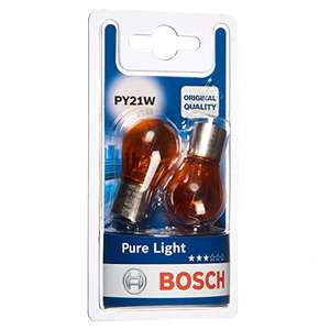 Bosch PY21W Pure Light Fahrzeuglampen - 12 V 21 W BAU15s - 2 Stücke Blinkleuchten (Prime)