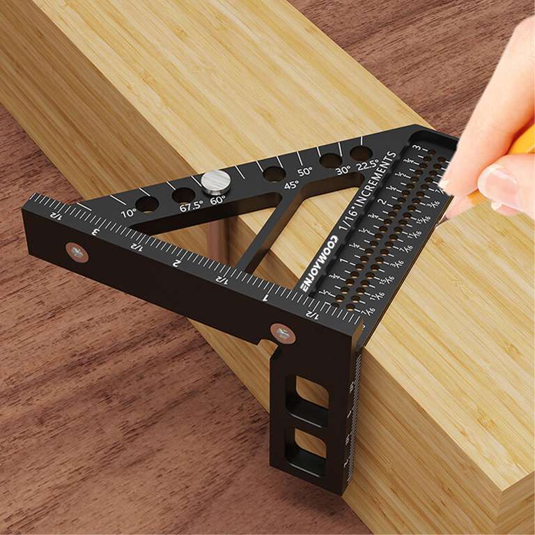 Holzbearbeitung: Enjoywood 3d Winkelmesser, Messlineal, Dreieck - Metrisch