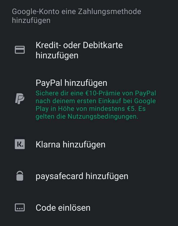 [Google Play Store] 10€ PayPal-Prämie nach ersten Einkauf über 5€ (personalisiert)