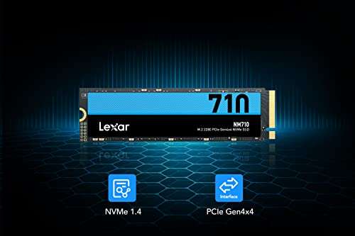 Lexar NM710 2TB SSD, M.2 2280 PCIe Gen4x4 NVMe Interne SSD, Bis zu 4850 MB/s Lesen, 4500 MB/s Schreiben