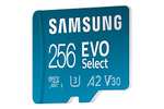 PRIME: Samsung EVO Select microSD Speicherkarte (MB-ME256KA/EU), 256 GB, UHS-I U3, Full HD, 130MB/s Lesen